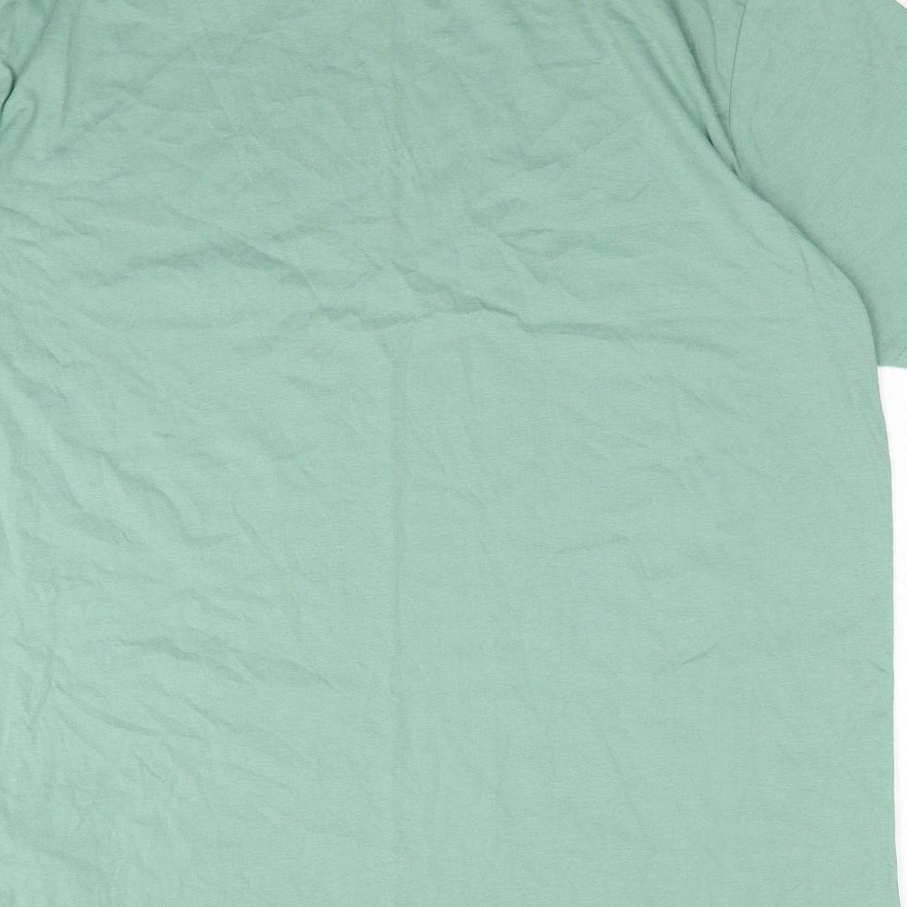 Yes Friends. Mens Green Cotton T-Shirt Size XL Round Neck