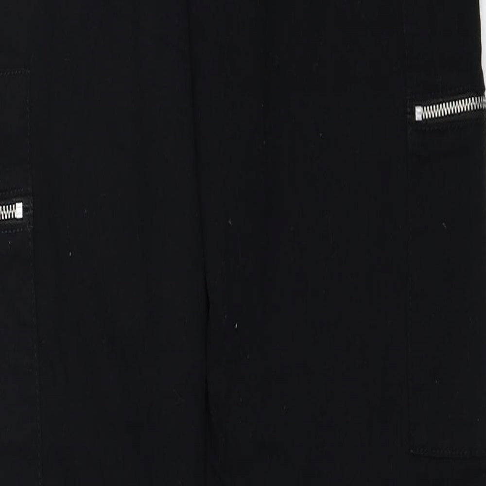 Candy Girls Black Cotton Tapered Jeans Size 15 Years Regular Zip