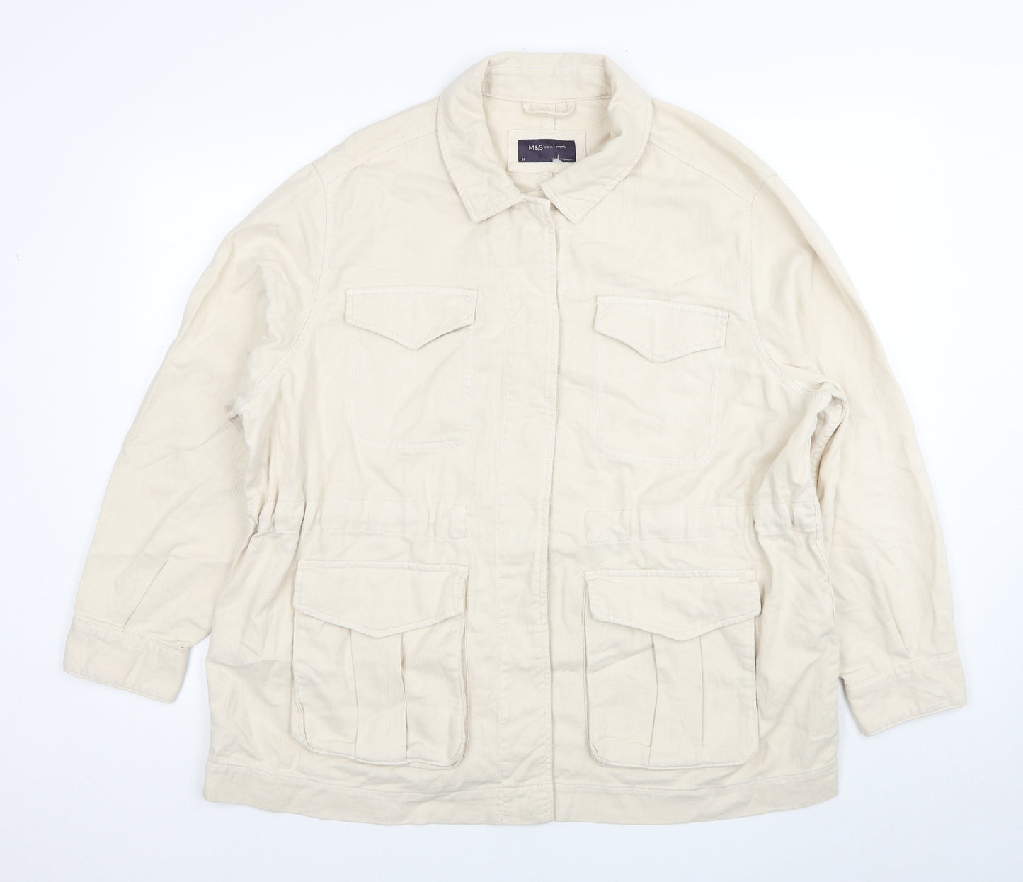 Marks and Spencer Womens Beige Jacket Size 20 Snap