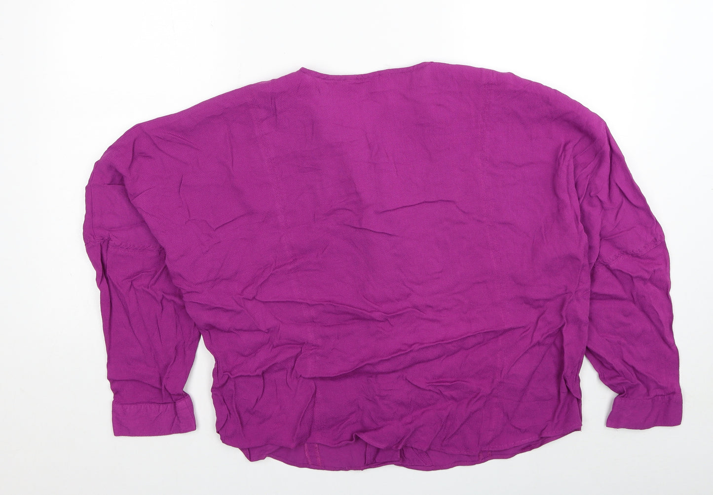 NEXT Womens Purple Viscose Basic Blouse Size 14 V-Neck