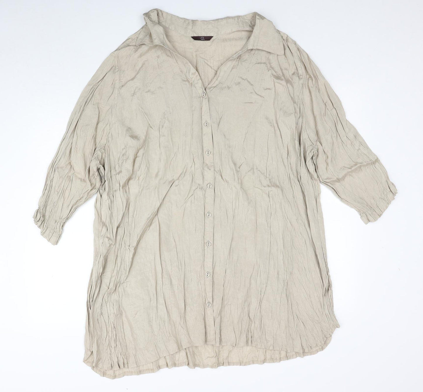 Arcadia Womens Beige Viscose Basic Button-Up Size 30 Collared