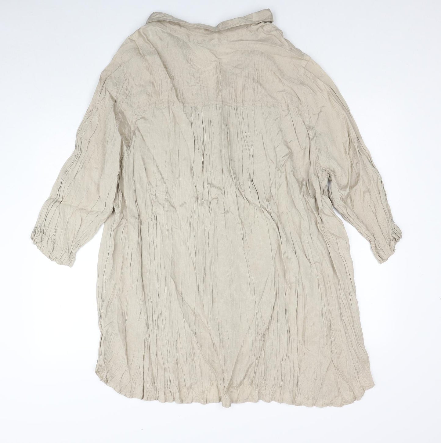 Arcadia Womens Beige Viscose Basic Button-Up Size 30 Collared
