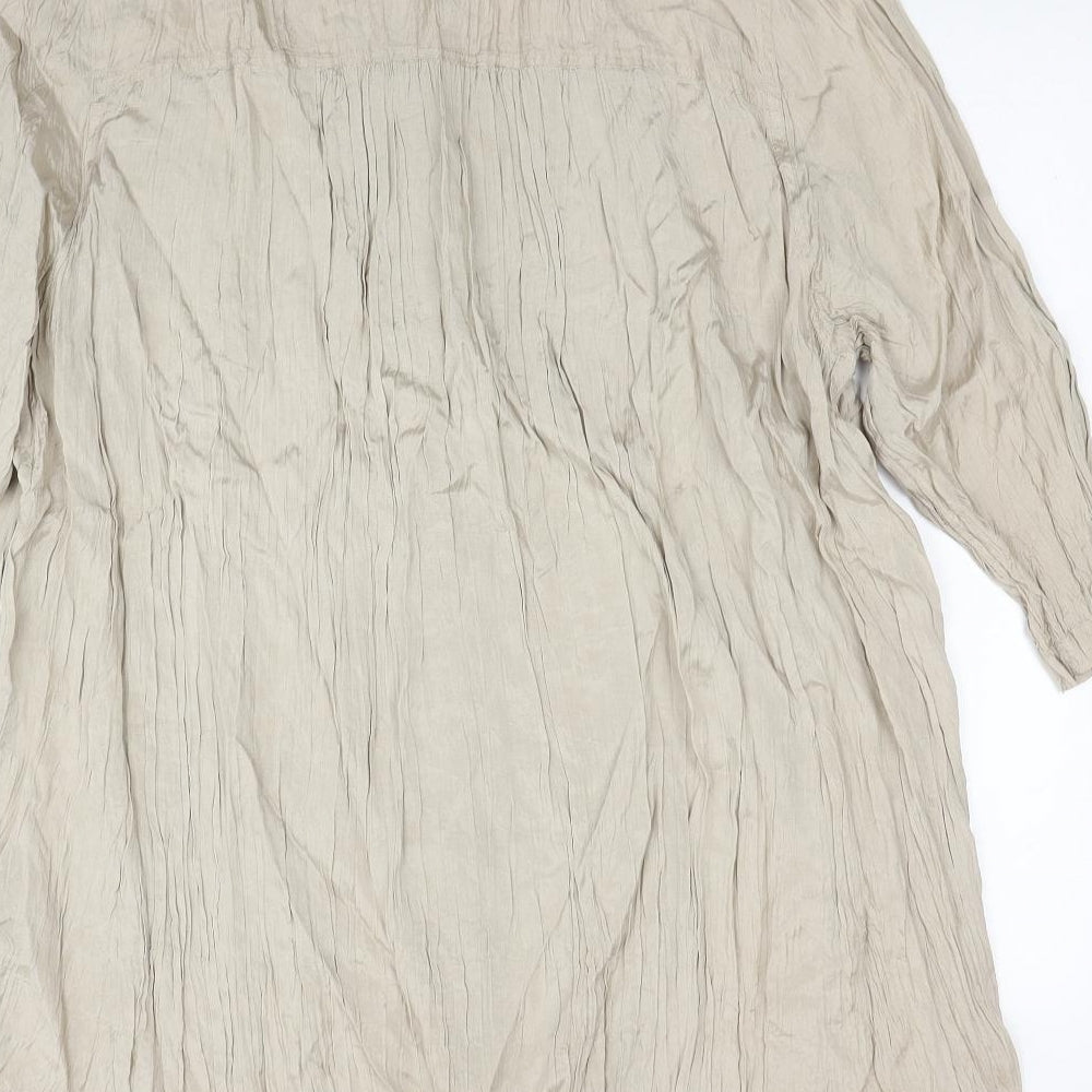 Arcadia Womens Beige Viscose Basic Button-Up Size 30 Collared