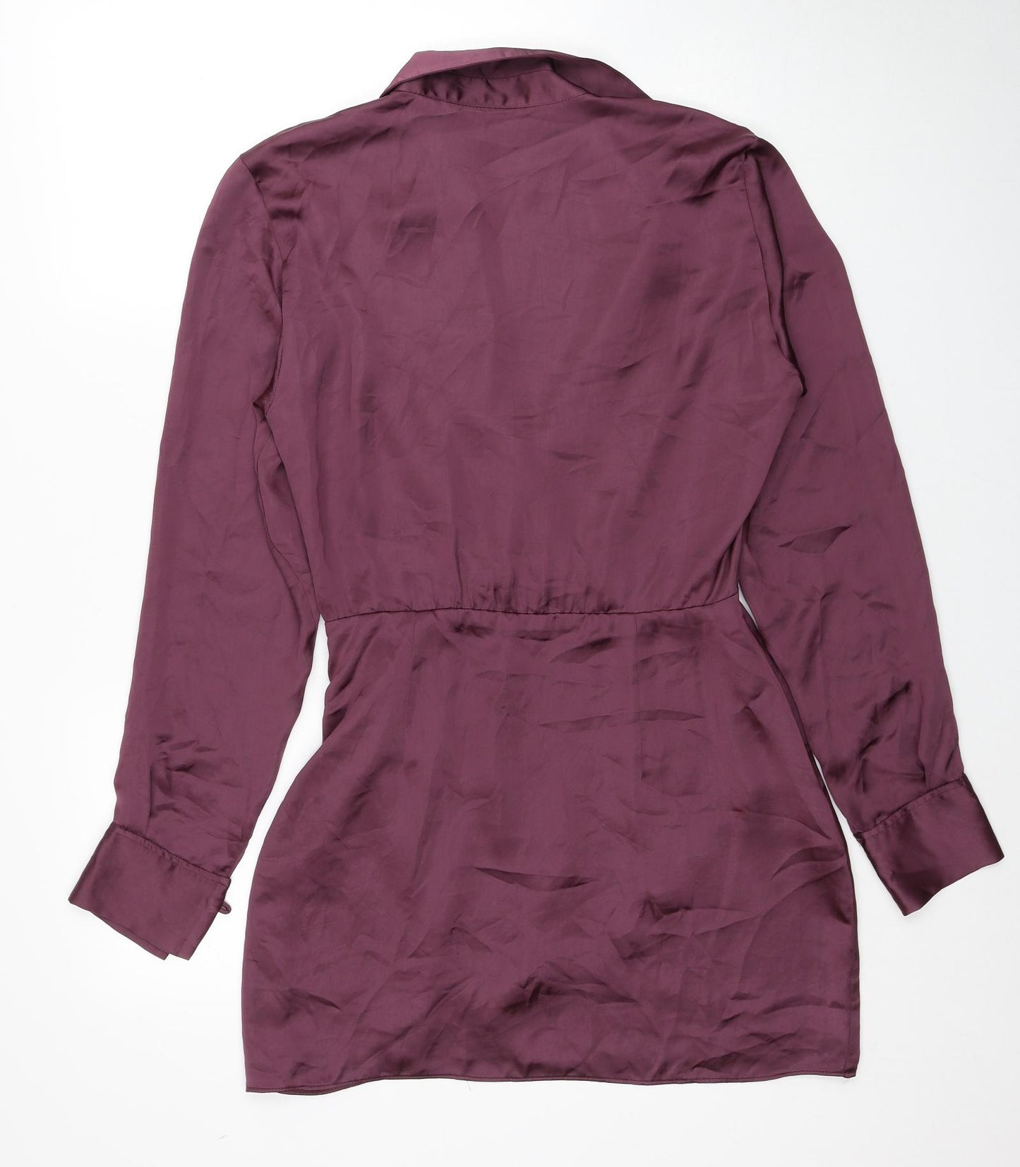 Zara Womens Purple Polyester A-Line Size S Collared Zip