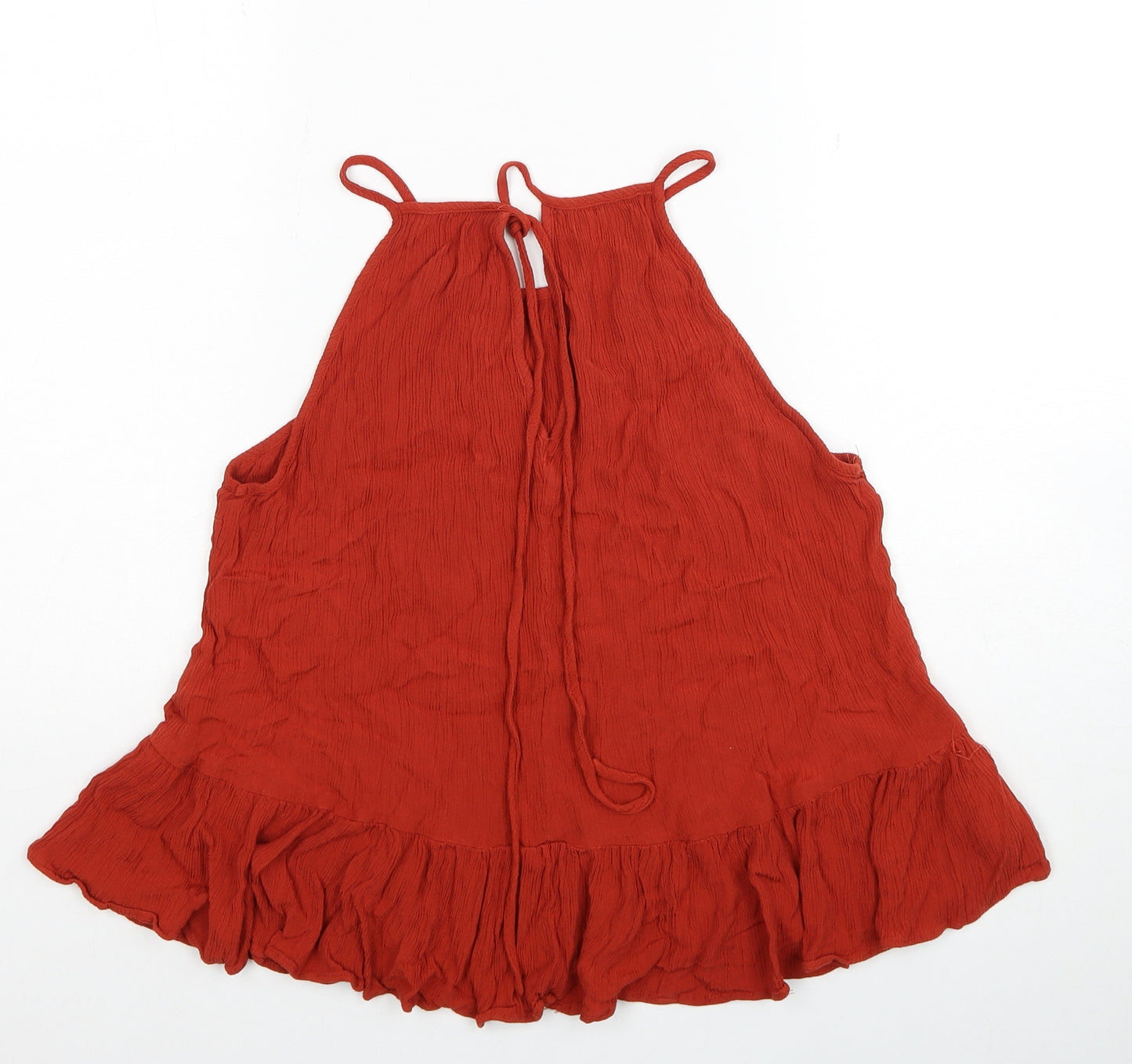 ASOS Womens Red Viscose Basic Tank Size 14 Round Neck