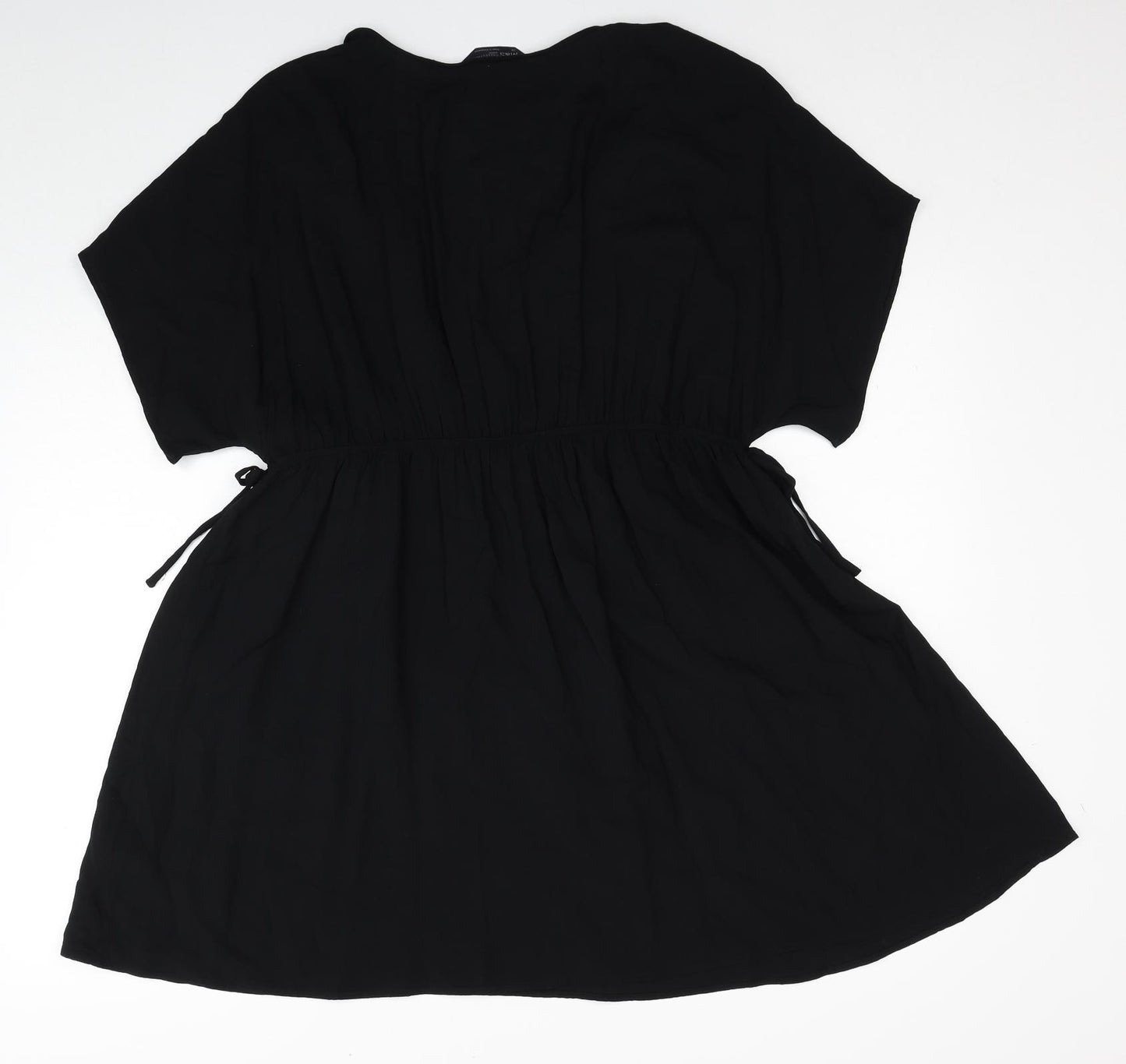 Marks and Spencer Womens Black Viscose Fit & Flare Size 18 V-Neck Pullover