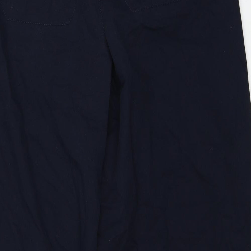 Marks and Spencer Womens Blue Cotton Trousers Size 14 Regular Zip