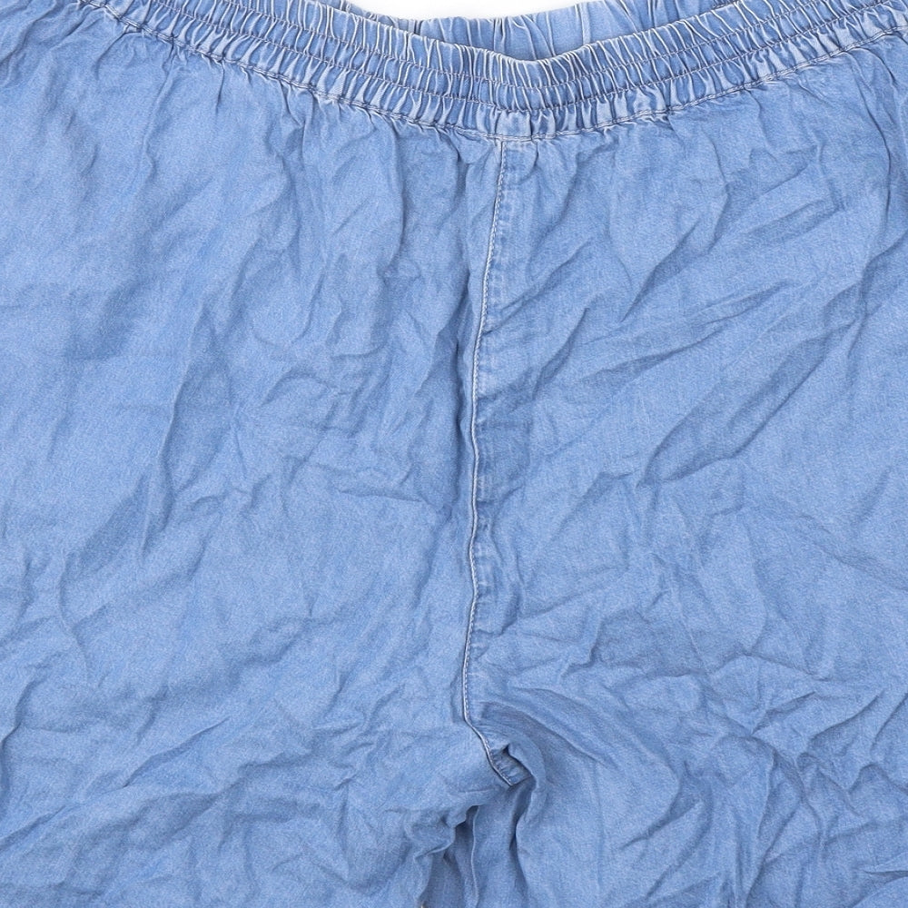 Julipa Womens Blue Lyocell Mom Shorts Size 18 Regular Tie