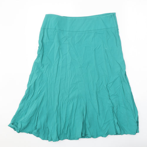H&M Womens Blue Viscose Swing Skirt Size 35 in Zip