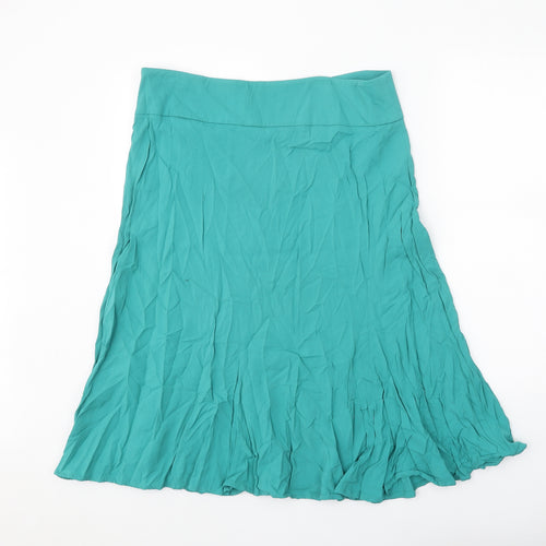 H&M Womens Blue Viscose Swing Skirt Size 35 in Zip