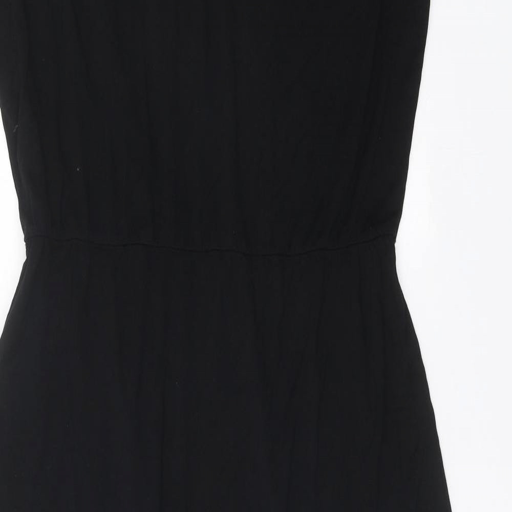Oasis Womens Black Viscose A-Line Size M V-Neck Pullover