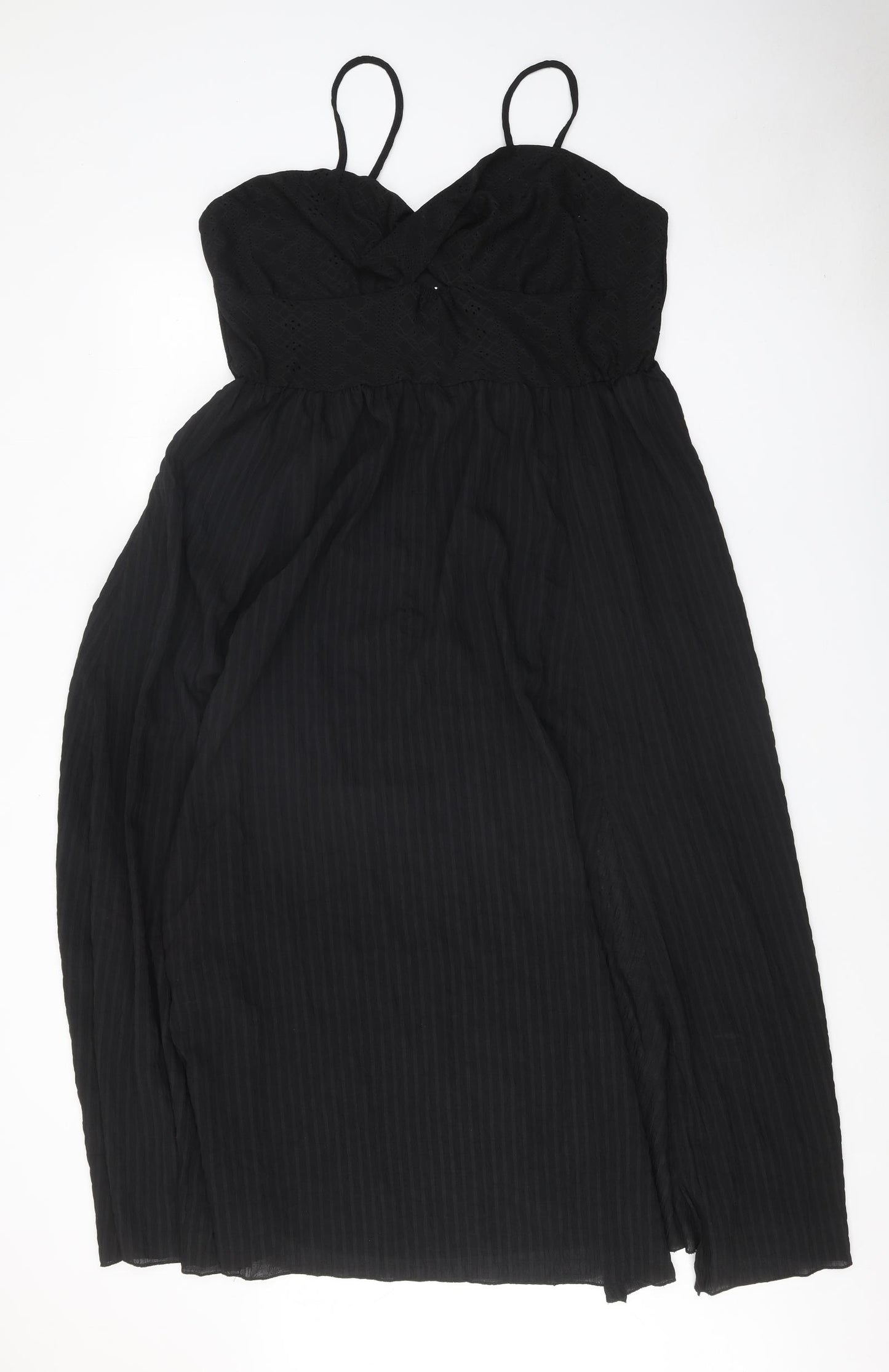 SheIn Womens Black Striped Polyester Fit & Flare Size 3XL Sweetheart Pullover