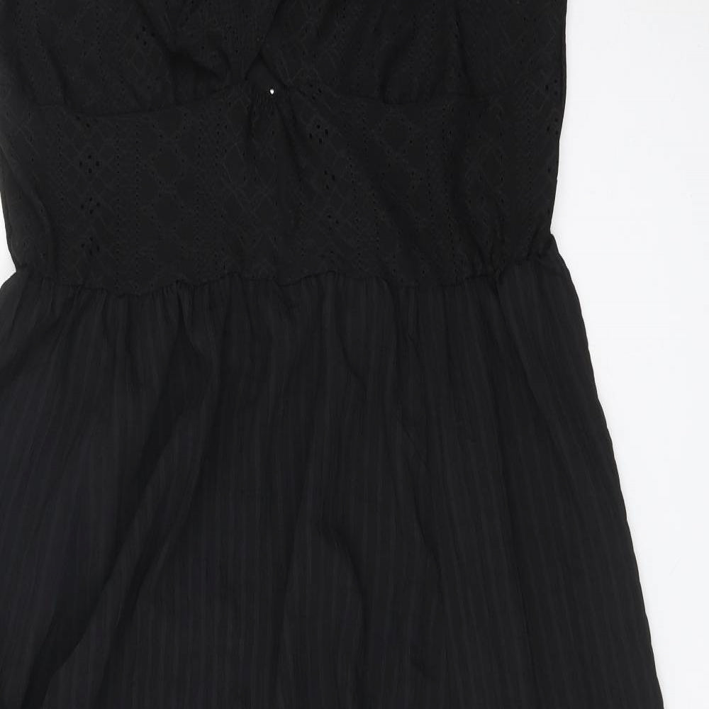 SheIn Womens Black Striped Polyester Fit & Flare Size 3XL Sweetheart Pullover