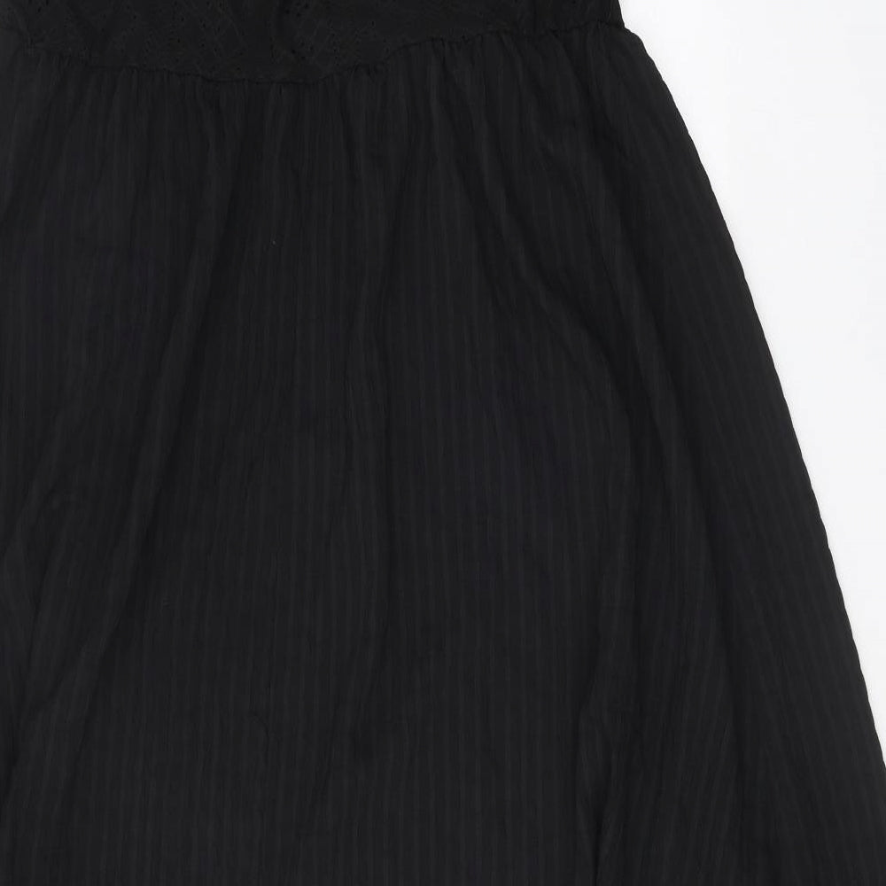 SheIn Womens Black Striped Polyester Fit & Flare Size 3XL Sweetheart Pullover