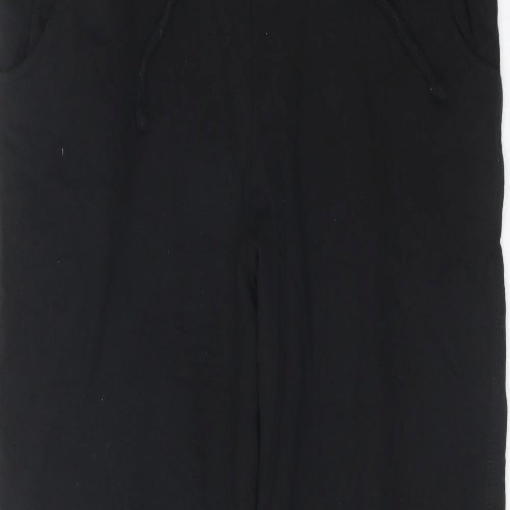 Papaya Womens Black Cotton Trousers Size M Regular Tie
