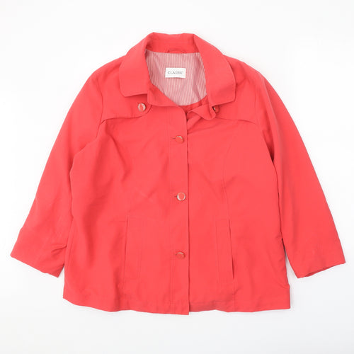 Classic Womens Red Jacket Size 16 Button