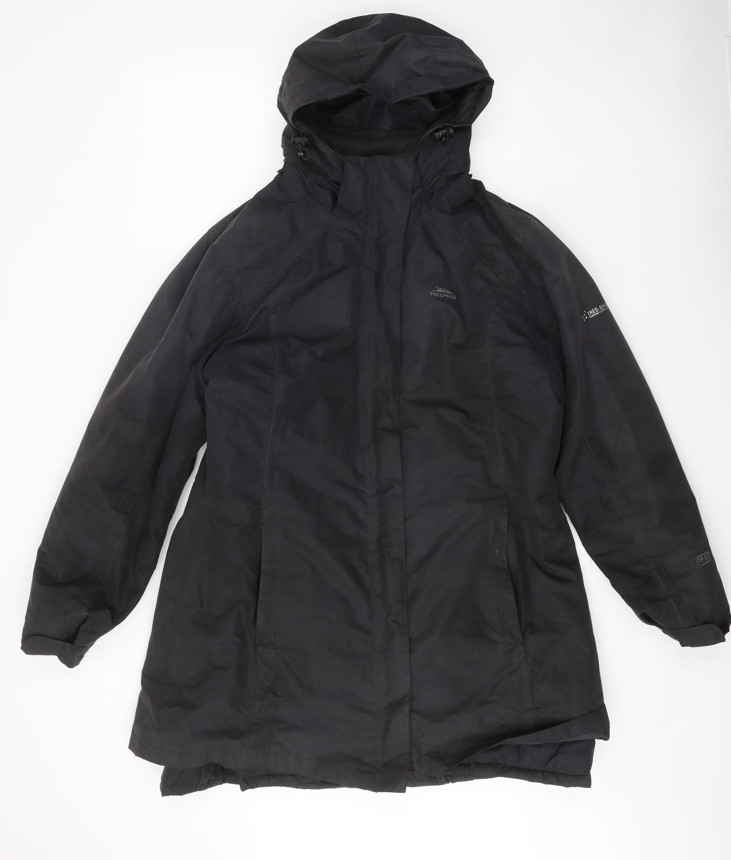 Trespass Mens Black Rain Coat Coat Size 2XL Zip