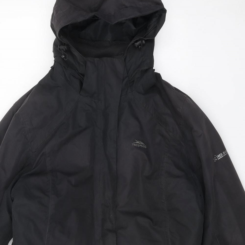 Trespass Mens Black Rain Coat Coat Size 2XL Zip