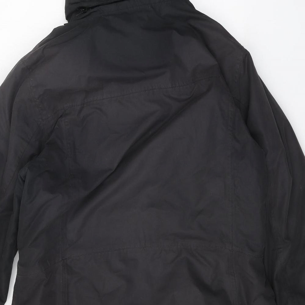 Trespass Mens Black Rain Coat Coat Size 2XL Zip