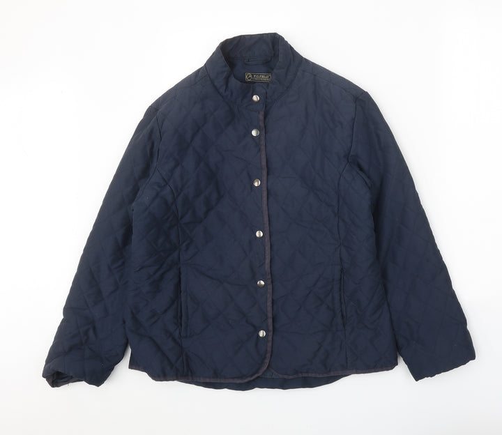 PG Field Heritage Womens Blue Quilted Coat Size M Snap