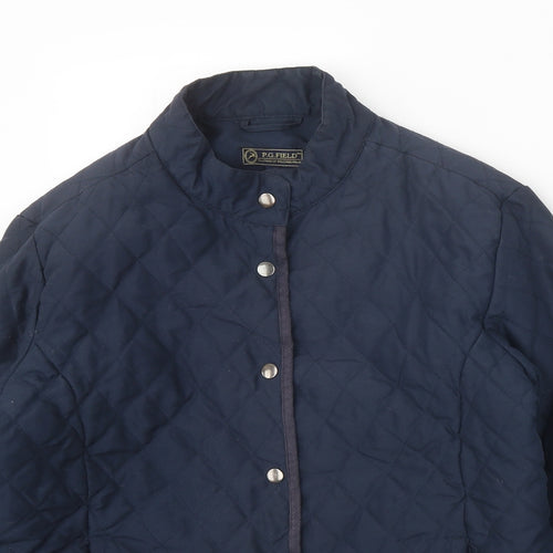 PG Field Heritage Womens Blue Quilted Coat Size M Snap
