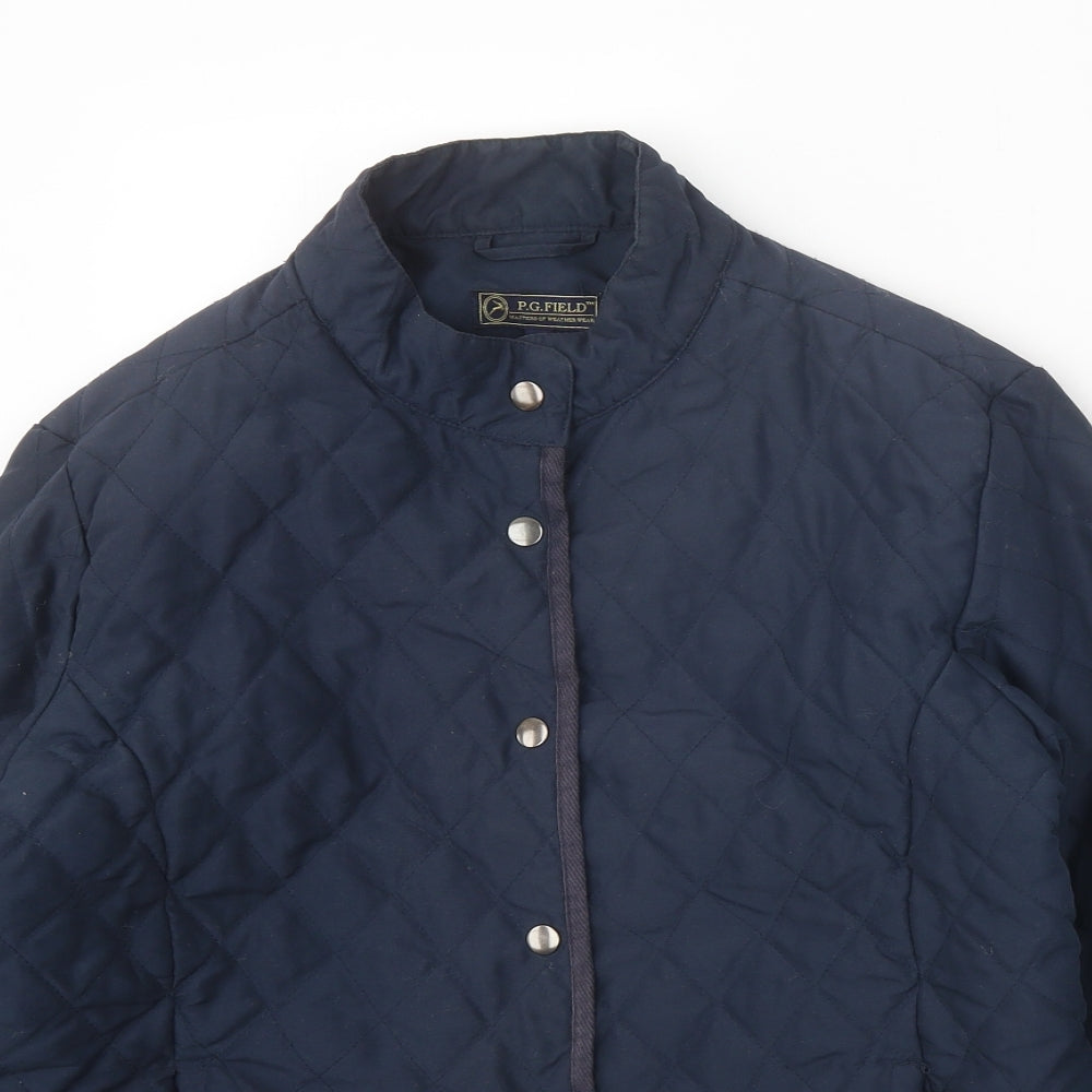 PG Field Heritage Womens Blue Quilted Coat Size M Snap