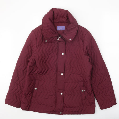 Autonomy Womens Purple Quilted Coat Size 16 Zip