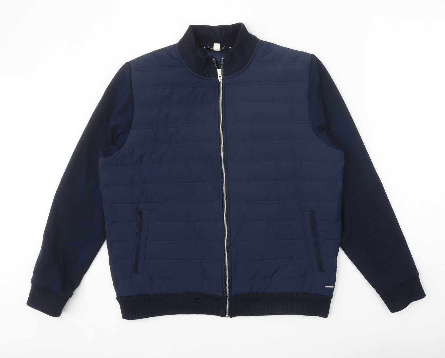 Autograph Mens Blue Varsity Jacket Jacket Size L Zip
