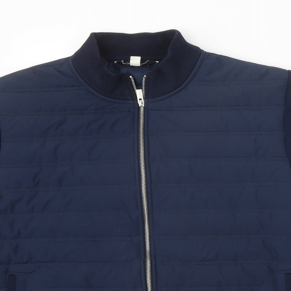 Autograph Mens Blue Varsity Jacket Jacket Size L Zip