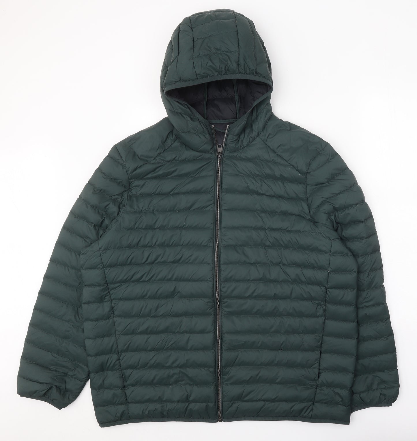 Marks and Spencer Mens Green Quilted Coat Size 2XL Zip