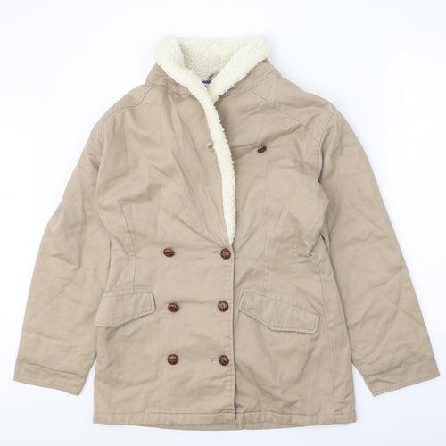 NEXT Womens Beige Jacket Coat Size M Button