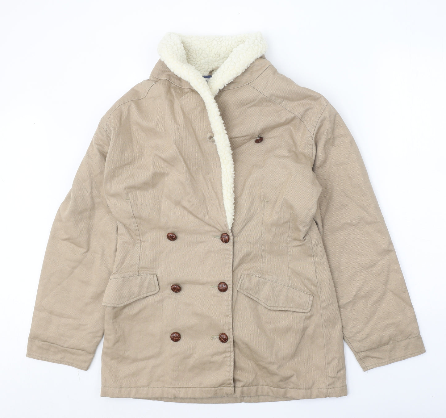 NEXT Womens Beige Jacket Coat Size M Button