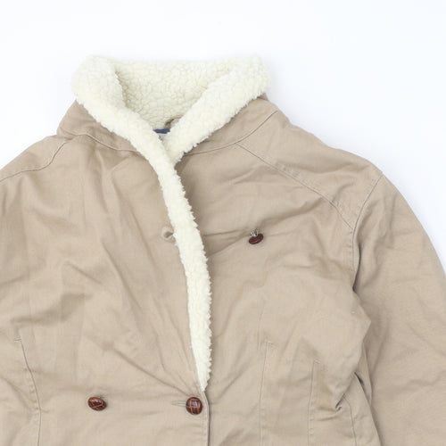 NEXT Womens Beige Jacket Coat Size M Button