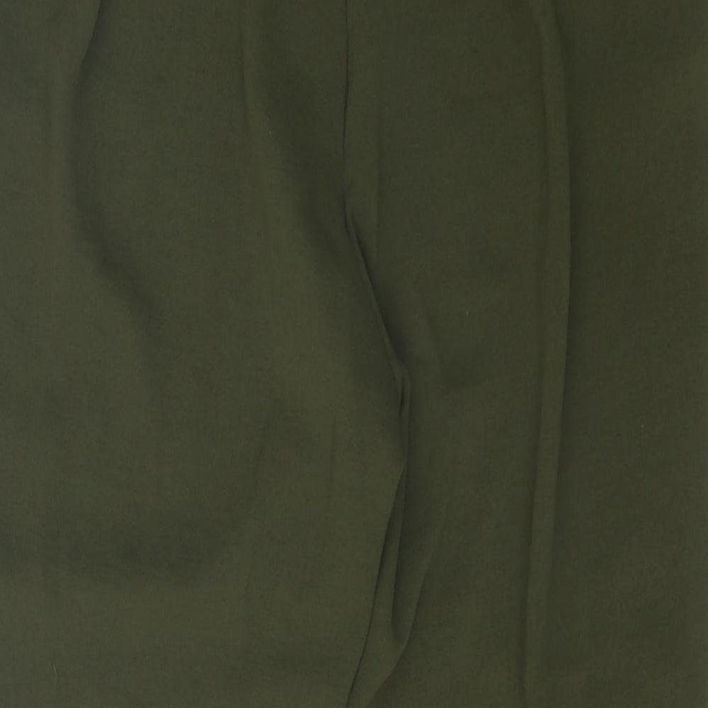 Kzell Womens Green Polyester Trousers Size M Regular Drawstring