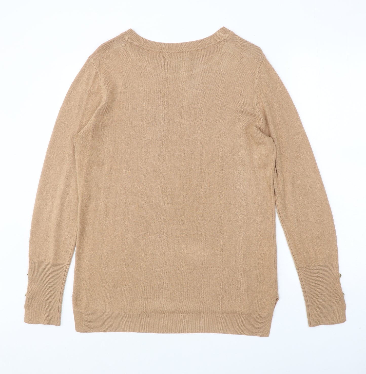 Primark Womens Beige Round Neck Acrylic Pullover Jumper Size 12