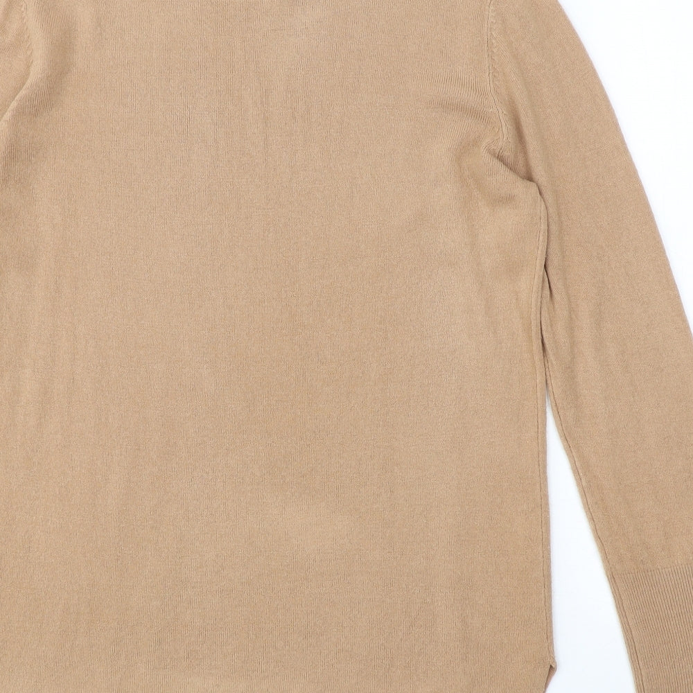 Primark Womens Beige Round Neck Acrylic Pullover Jumper Size 12