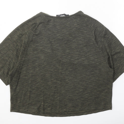Atmosphere Womens Green Viscose Basic T-Shirt Size 10 Round Neck