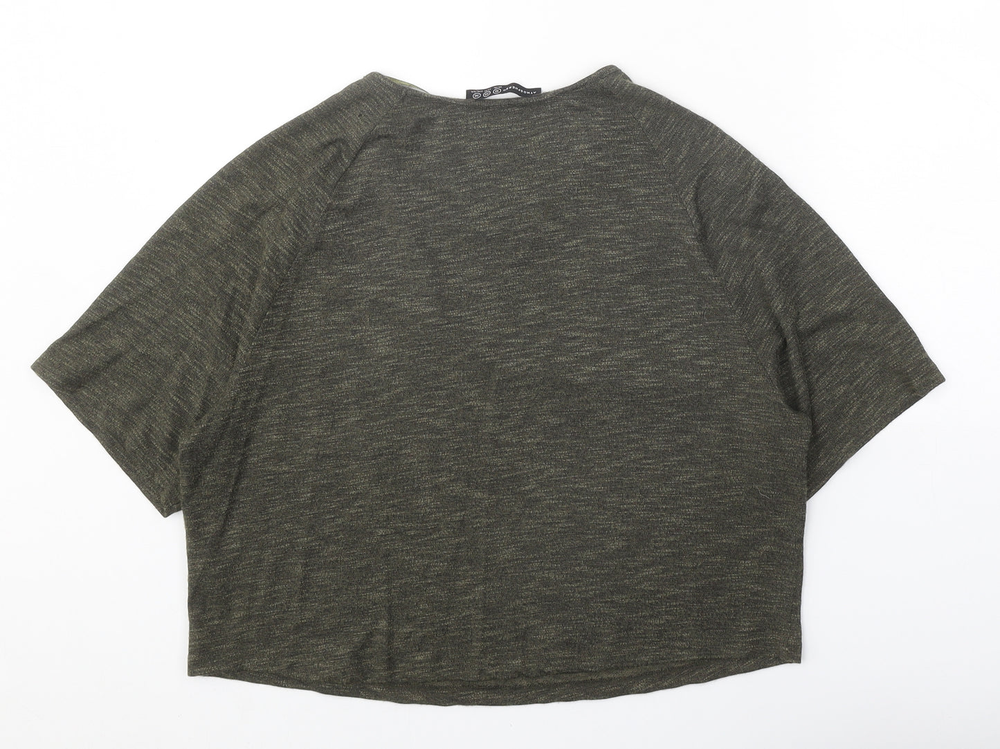 Atmosphere Womens Green Viscose Basic T-Shirt Size 10 Round Neck