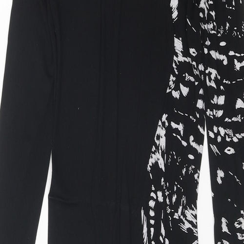 Club L Womens Black Geometric Viscose Bodycon Size 8 Round Neck Pullover