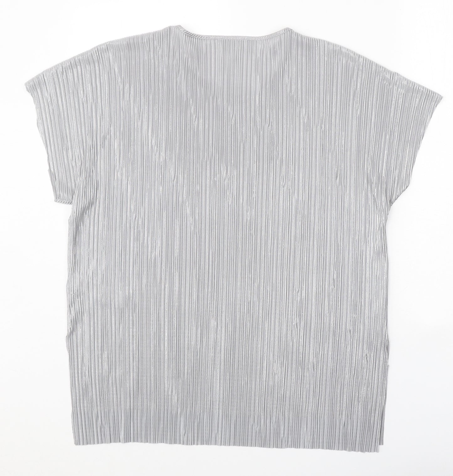 Apricot Womens Silver Polyester Basic T-Shirt Size 14 Round Neck