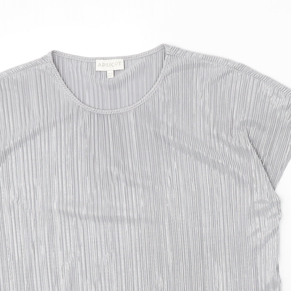 Apricot Womens Silver Polyester Basic T-Shirt Size 14 Round Neck