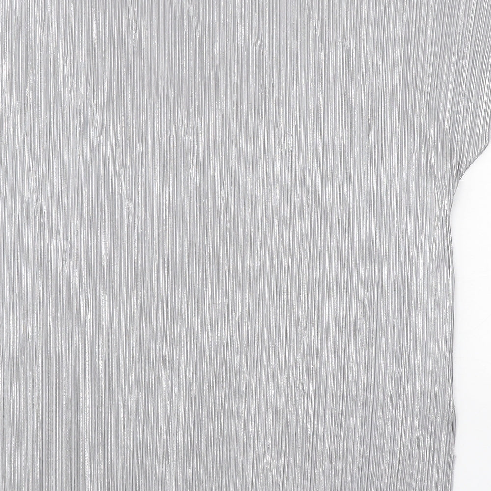 Apricot Womens Silver Polyester Basic T-Shirt Size 14 Round Neck