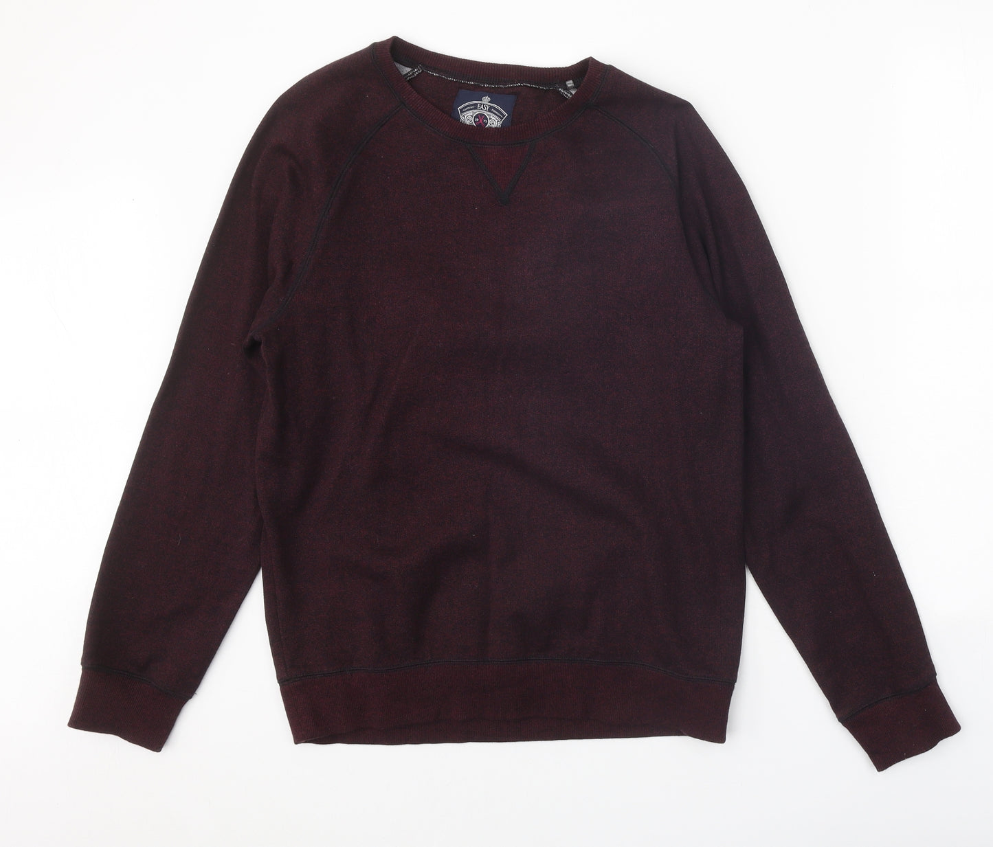 Easy Mens Purple Round Neck Cotton Pullover Jumper Size M Long Sleeve