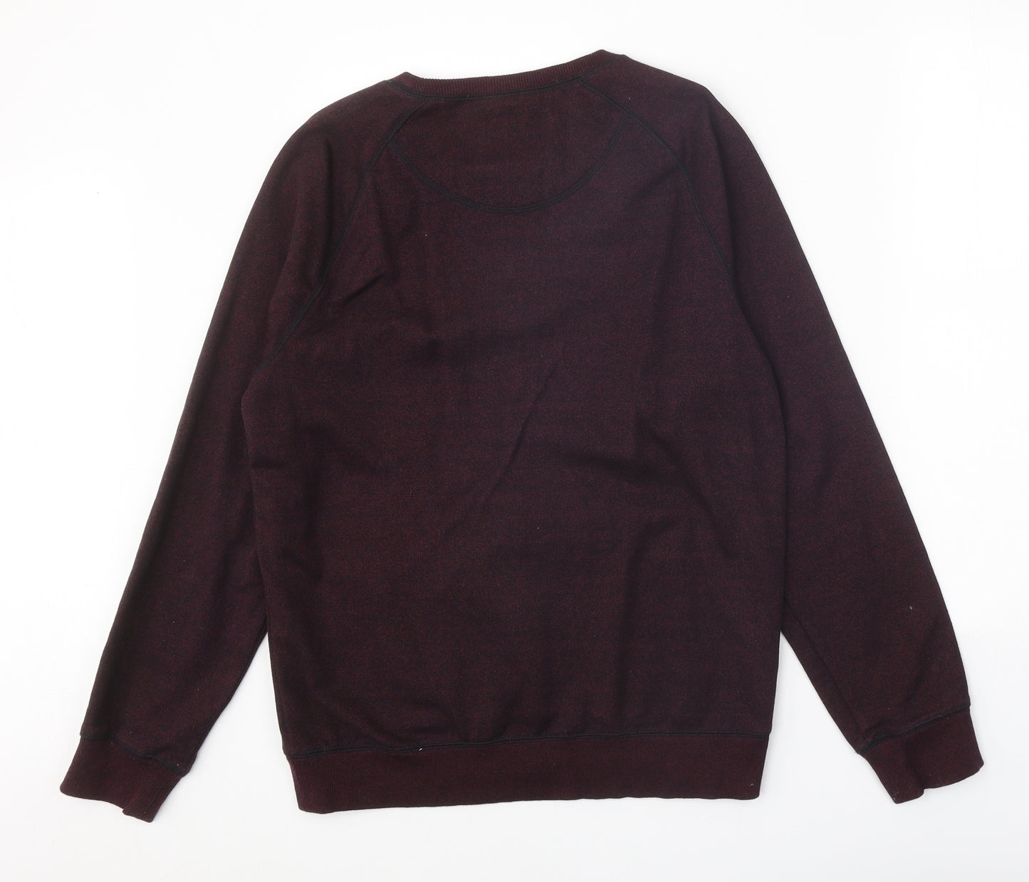 Easy Mens Purple Round Neck Cotton Pullover Jumper Size M Long Sleeve