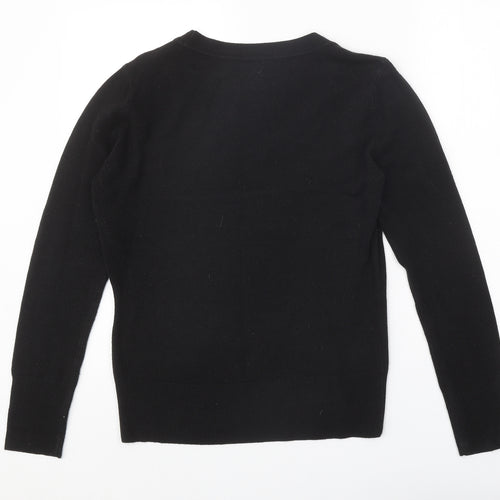 George Womens Black Scoop Neck Acrylic Pullover Jumper Size 16