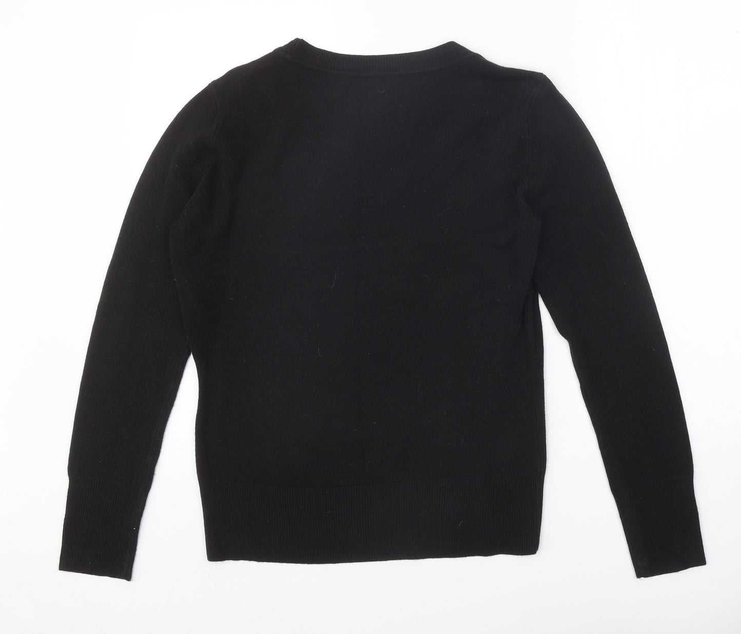 George Womens Black Scoop Neck Acrylic Pullover Jumper Size 16