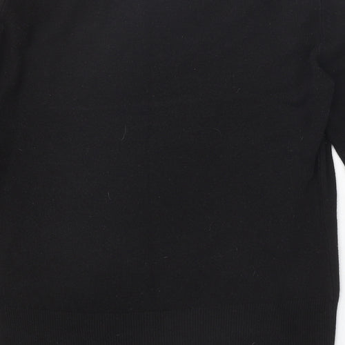 George Womens Black Scoop Neck Acrylic Pullover Jumper Size 16