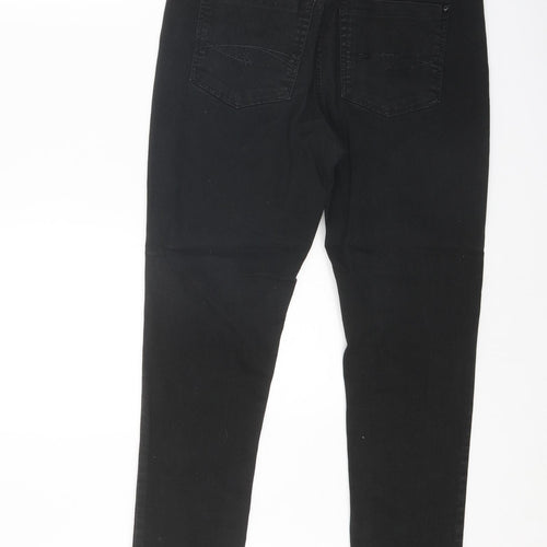 Denim Essentials Womens Black Cotton Skinny Jeans Size 10 Regular Zip