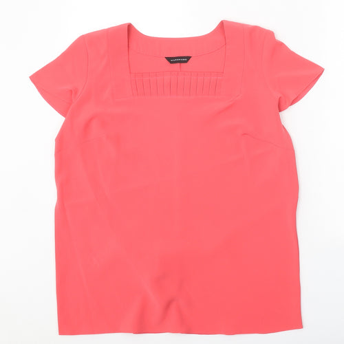 Wardrobe Womens Pink Polyester Basic T-Shirt Size 14 Square Neck