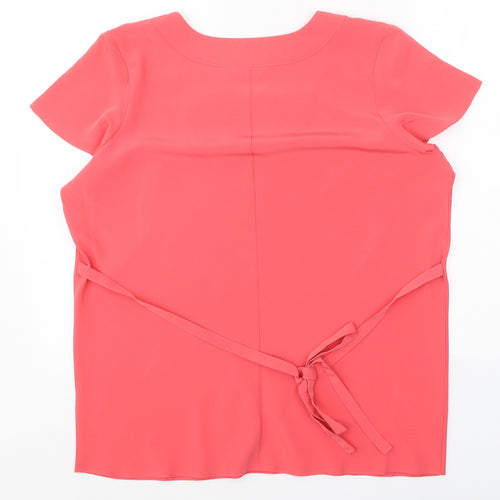 Wardrobe Womens Pink Polyester Basic T-Shirt Size 14 Square Neck